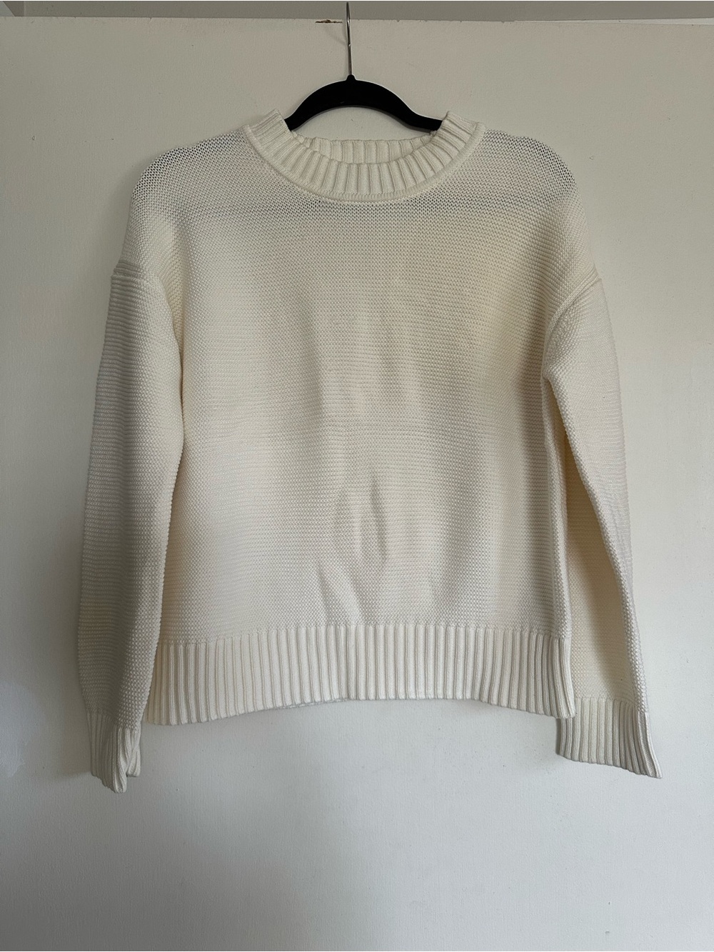 Everlane Link Stitch Cream Crewneck Sweater